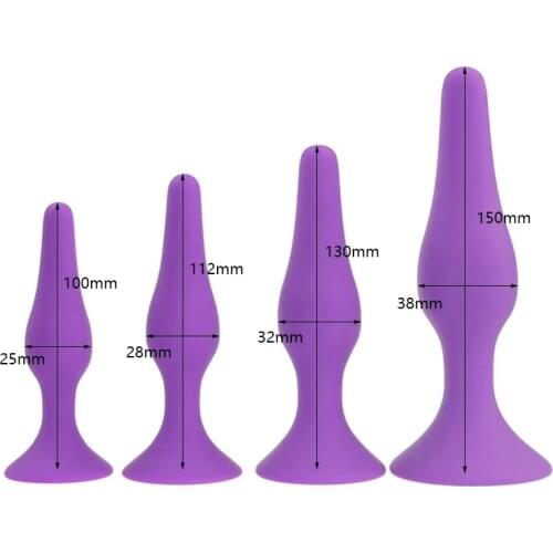 S/M/L/XL Comfortable Silicone Anal Plug Suction Cup Beads Butt Plug Anus Dilator No Vibrator Sex Toys for Men Women Adult Games