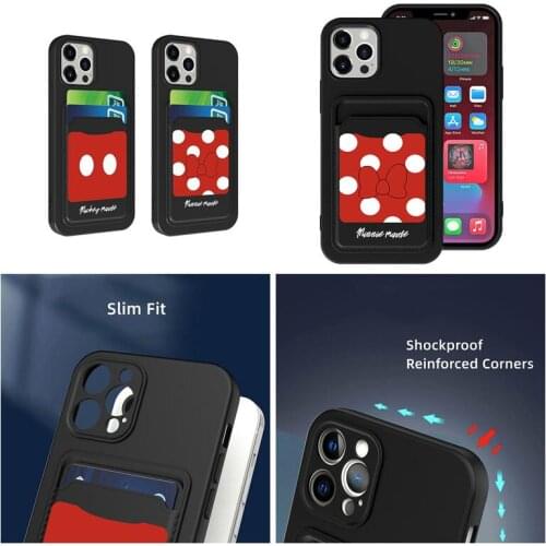 Disney Mickey Mouse Anime Card package Frosted Phone Case for iPhone 11 12 Pro Max mini 7 8 plus XR X XS MAX SE shockproof cover