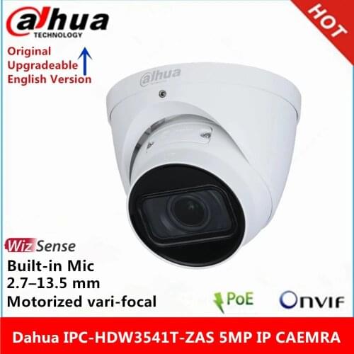 Dahua IPC-HDW3541T-ZAS 5MP WizSense Network Camera POE IR40M 2.7 mm–13.5 mm Motorized vari-focal lens built-in MIC AI Camera