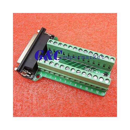 DB25 Female 25Pin Plug Breakout PCB Board Terminals D-SUB Connector