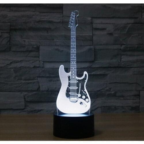 Electric guitar colorful 3D night light LED colorful touch gradient light gift decoration light