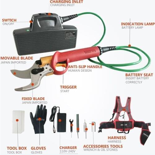 Lithium battery Electric pruning shear battery rated power 144Wh
