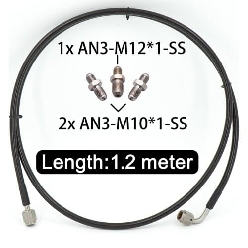 Master To Slave Cylinder Complete Stainless Clutch Line for 06-15 Honda Civic Si with Fitting M10 2pcs and M12 1pcs