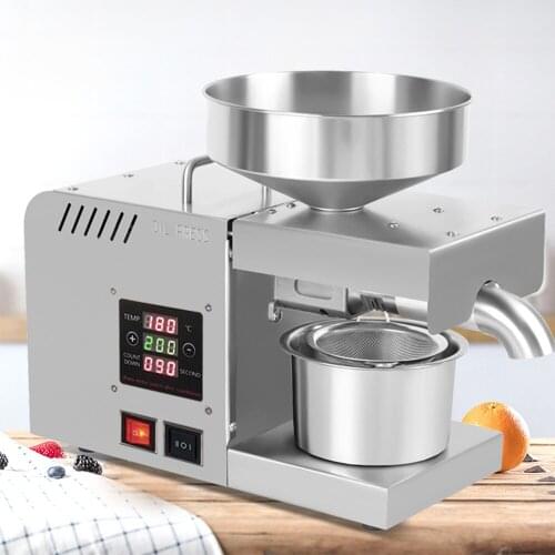 LED Digital Oil Press Stainless Steel Temperature Control Oil Press Household Stainless Steel Automatic Cold And Hot Pressing