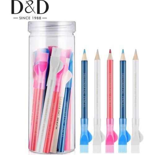 12Pcs Sewing Chalk Pencil for Garment Fabric Marking and Tracing Temporary Dressmaker Tailor Chalk Pencil with Storage Bottle