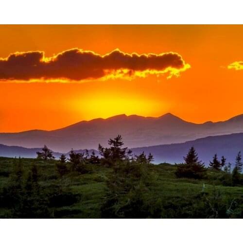 Painting By Numbers DIY Adults Kit Landscape Setting Sun On Canvas Decoration Art Picture By Number Gift For Children Home Decor