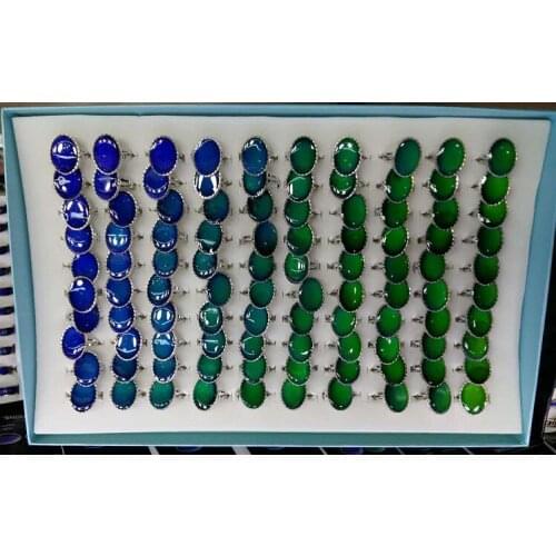 Great circle mood ring planar ellipse geometric crystal Adjustable mood rings change color ring