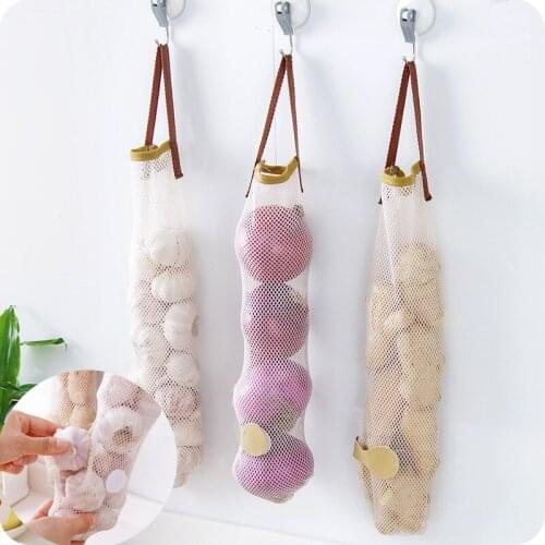 Creative Vegetable Onion Potato Storage Hanging Bag Hollow Breathable Mesh Bag Kitchen Garlic Ginger Mesh Storage Bag