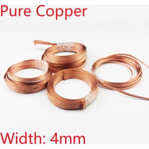 Width 4mm Copper Braided Cable Sleeve Anti Interference Wire Wrap Signal Shield Protector Audio Power Line Screen Metal Sheath