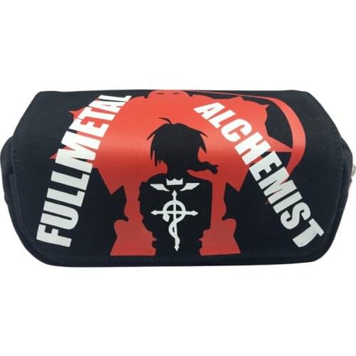 Fullmetal Alchemist Pencil Case Wallet Purse School Pen Zipper Bag Anime Cartoon Kids Gift