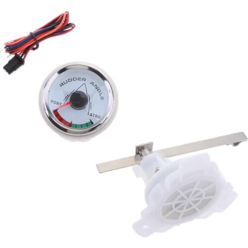 Marine Rudder Angle Gauge with Mating Sensor 0-190Ω 52mm 2" White Face Dial