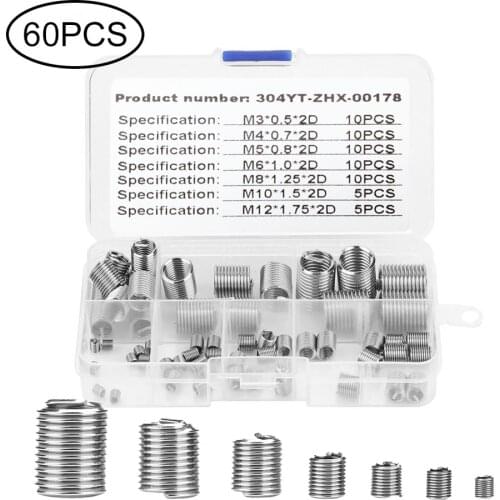 Threaded Insert Thread Repair Kit M3 M4 M5 M6 M8 M10 M12 Set 304 Stainless Steel Wire rosca Repair Tools DIY workshop tools