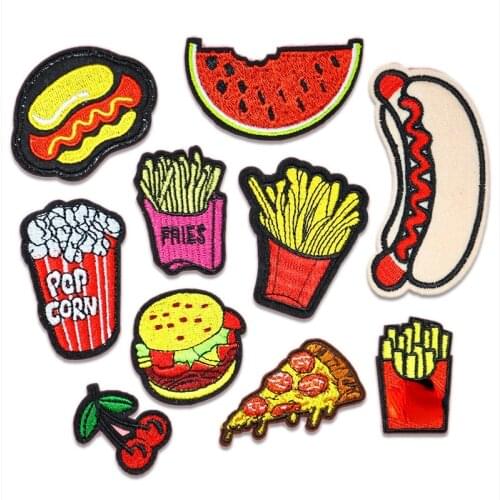 New Food Drink Patches for Clothing Iron Embroidered Patch Applique Iron on Patches Sewing Accessories Badge on Clothes Bags