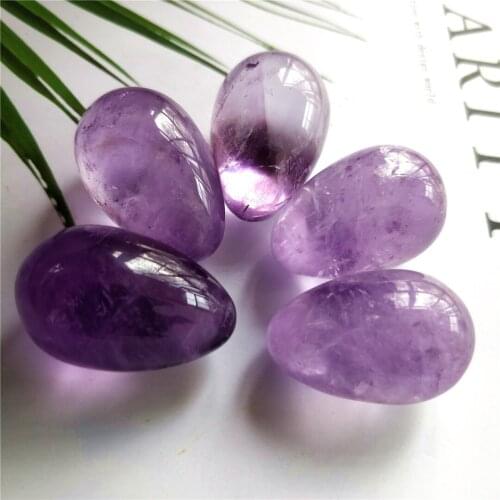 50G Natural Clean Amethyst Crystal Egg Beauty Massage Is Good For Skin