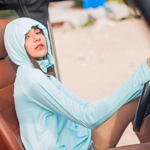 OhSunny Outdoor Sports Driving Beach Anti-UV Hoodie Solid Sun Protection Sunscreen Coats Clothes Breathable Long Sleeve Pullover