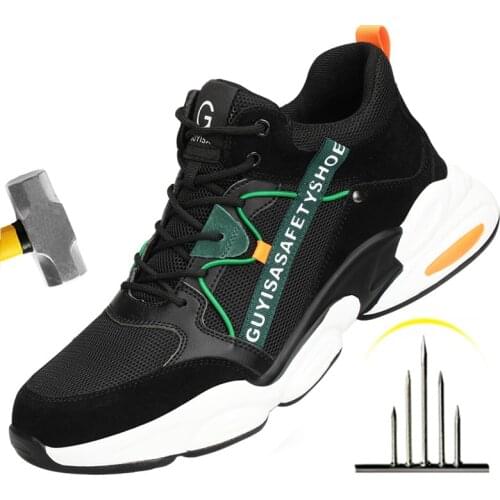 Work Safety Shoes Steel Toe Work Sneakers For Men Work Boots Protection Safety Boots Puncture-Proof Indestructible Shoes