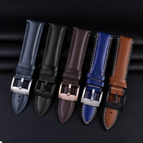Leather strap 22mm 20mm 24mm Watchband Quick Release Watch Band Strap Brown for Men compatible with Fossil