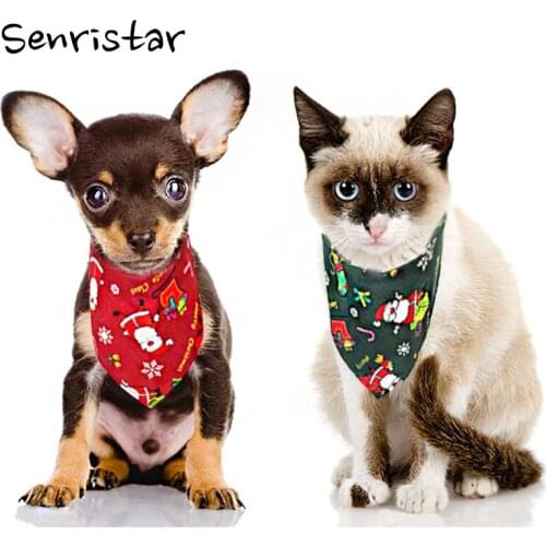 Christmas Dog Bandana for Small Medium Dog Bibs Towel Scarf Soft Printing Puppy Cat Neckerchief Pet Dog Scarf Collar Accessories