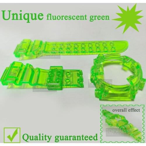 Green for DW8200 Bezel Ice Green Watchband Strap Watch Cover Bracelet Silicone Replacement DW8200 Strap Wholesale