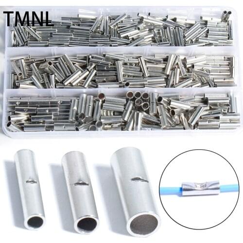 Butt Wire Copper Tinned Splice Bare Crimping Connector Terminal Tube DIY Electrical Repair Sleeve Pure needle adjusting Tubular