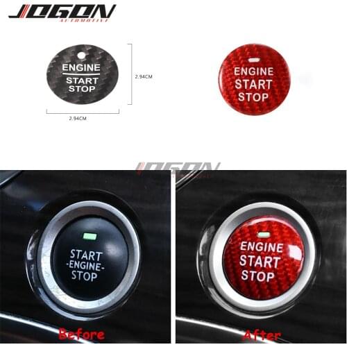 Carbon Fiber For Ford Mondeo Escort Everest Edge Taurus F-150 Kuga Car Interior Ignition Button Engine Start Stop Switch Cover