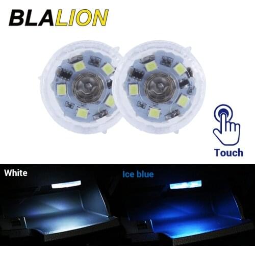 Universal LED Car Touch Lights Interior Ambient Light With Atmosphere Lighting Round Switch Touch Control Armrest Box Trunk Lamp