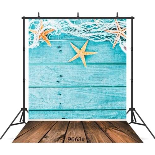 Blue Board Decoration Wooden Floor Portrait Vinyl Photographic Backgrounds for Party Baby Backdrop Photo Studio