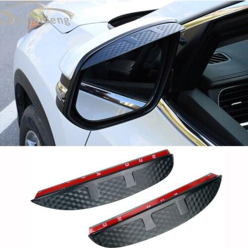 2pcs For Honda Vezel HR-V 2016-2020 Carbon fiber ABS Rearview mirror rain eyebrow Rain Snow Shield Guard Car Styling