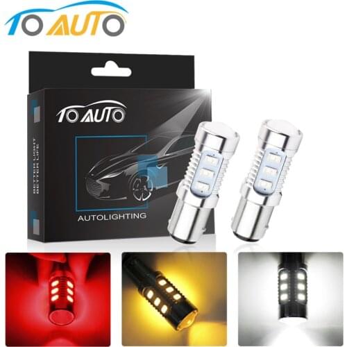 2PCS P21/5W LED 1157 BAY15D LED Chip 12SMD 5630 High Power Car Lamp Auto Brake Reverse Tail Light Bulb 12V Red White Yellow