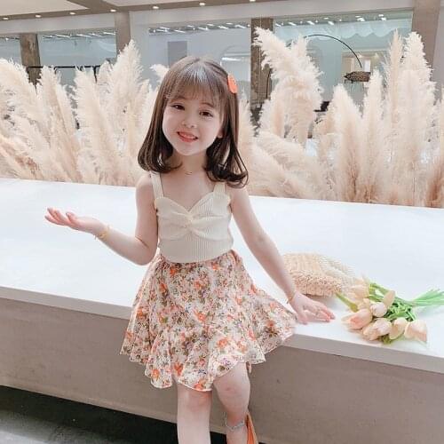 2021 Baby Girl Fashion Clothing Set Cute BVest + skirt girls Infant Elegant Clothes Sets Children Party Birthday Wear