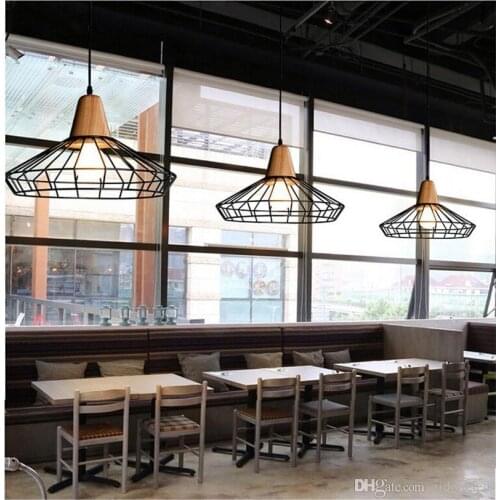 2021 Loft Iron Pendant Light Vintage Industrial Lighting wooden chandeliers Bar Cafe Bedroom Restaurant Nordic Country Style