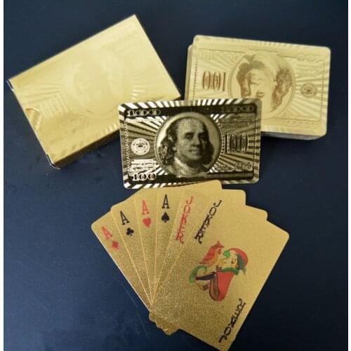 54Pcs/Set Waterproof US Dollar Pattern Poker Table Game Playing Card Collection Poker Table Game Playing Card Collection Poker T