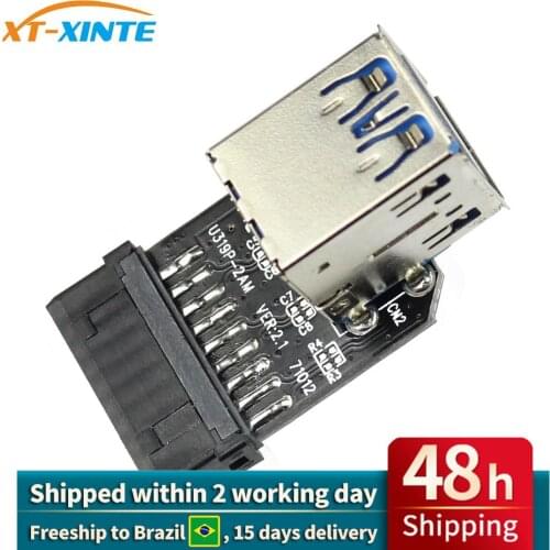 20Pin to Dual USB3.0 Adapter Connverter Desktop Motherboard 19 Pin/20P Header to 2 Ports USB 3.0 A Female Connector Card Reader