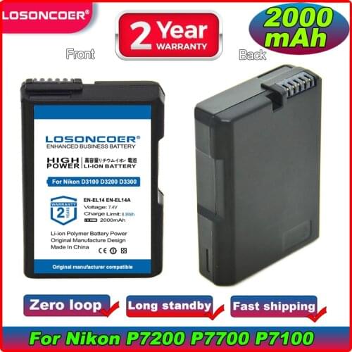 Brand New Battery EN-EL14 EN-EL14A For Nikon P7200 P7700 P7100 D5500 D5300 D5200 D3200 D3300 D5100 D3100 L50 D3400 D3500