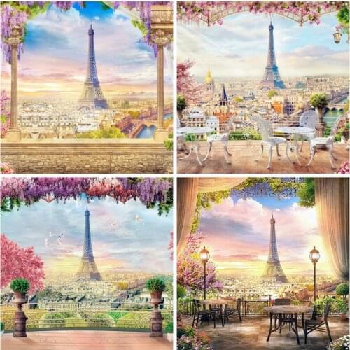 EverShine DIY Diamond Embroidery Tower Picture Of Rhinestones 5D Diamond Painting Landscape Needlework Mosaic Paris Home Decor
