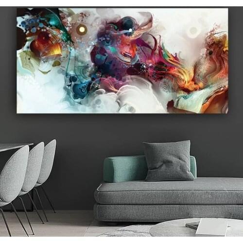 Large-scale abstract animal canvas paintings and posters, modern abstract wall art pictures, for home living room decoration