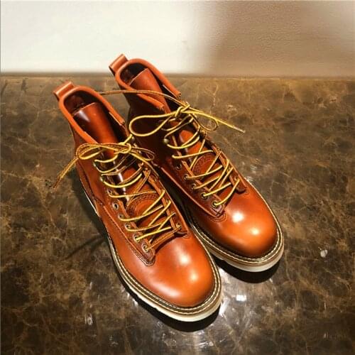 2019 Handmade Ankle Boots Quality Vintage Men Spring Casual Shoes Luxury Design Big Size Outdoor Safety Work Motorcycle Boots