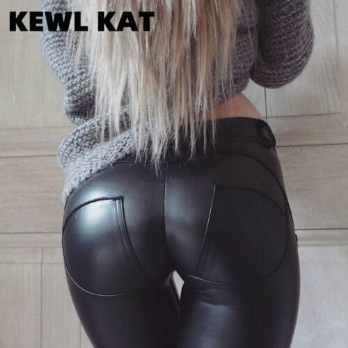 Plus Sizes PU Leather Pants Women Elastic High Waist Hip Push Up Leggings Sexy Female Bodycon Jegging Casual Skinny Pencil Pants