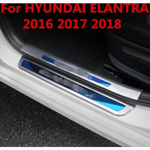 For hyundai Elantra 2016 2017-18 stainless steel welcome pedal refires door sill strip parts Interior decoration Auto Accessorie