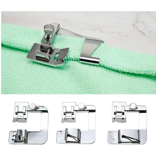 Domestic Sewing Machine Foot Presser Rolled Hem Feet Set for Brother Singer Sewing Accessories 3 Size Sewing Machine Foot