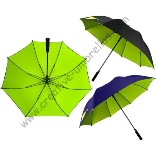 Diameter 130cm 3-4 person durable golf umbrella visible double layers fabric fiberglass,auto open,anti static,wind resistant