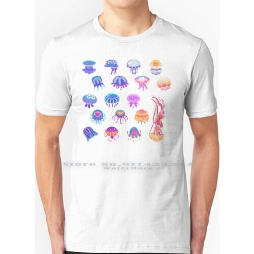 Jellyfish Day-Pastel T Shirt 100% Pure Cotton Marine Life Invertebrate Biology Scuba Ocean Summer Cute Kawaii Animals Kid