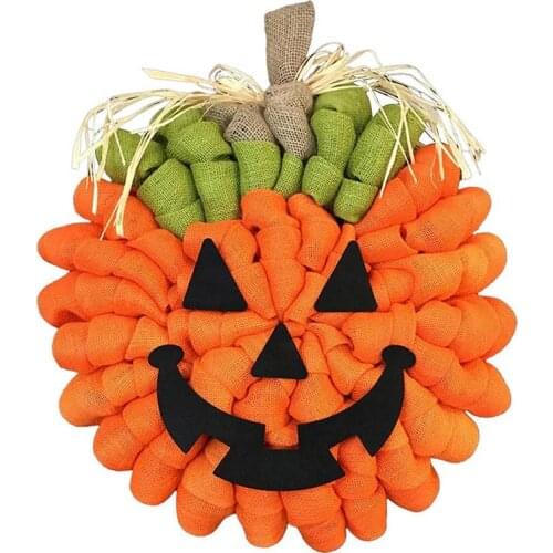 Halloween Pumpkin Wreath Decorative Wreath Door Hanger DIY Flower Bouquet Wreath For Wedding Party Home Decoration #20
