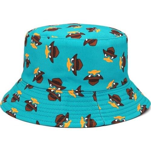 LDSLYJR Cotton Fashion Cartoon Pattern Print Bucket Hat Fisherman Hat Outdoor Travel Hat Sun Cap Hats for Men and Women 398