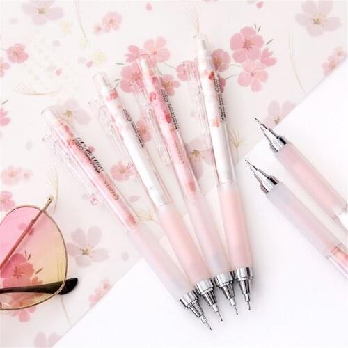 0.5mm Japan Lovely Cherry Blossoms Automatic Pencil Kawaii Plastic Mechanical Pencils for Kids Gifts Student Supplies Stationery