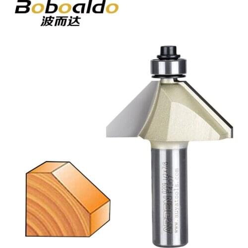 Bevel Trim Chamfer Cutter 45Deg Two Flute Carbide Tipped Exchangeable Ball Bearing Decorative Edges Ideal Beveli Arden Bit