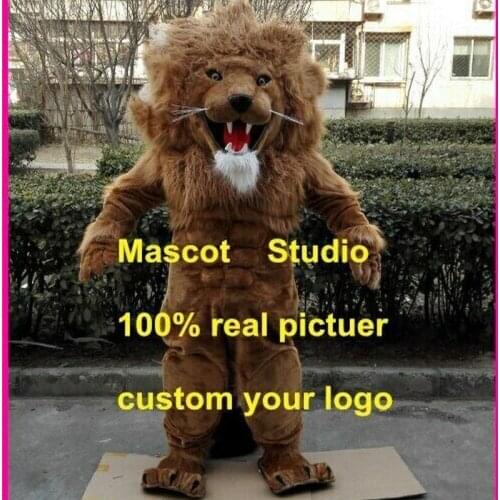 Halloween Lion Leo Mascot Simba Costume Custom Suit Cosplay Mascotte Animal Fancy Dress Adults Advertising Parade Outfits 2019