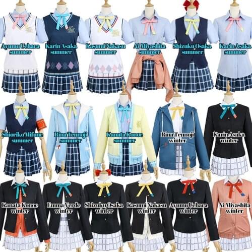 Love Live! Nijigasaki School Idol Club Kanata Konoe Rina Tennoji Cosplay Costume Anime Summer Winter Uniform Freeship CG1052CZH