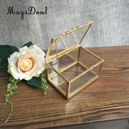 MagiDeal Geometric Glass Jewelry Box Table Succulent Plants Container Home Table Decoration for displaying plants Vase Decor