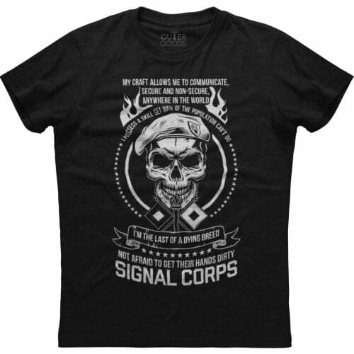 My Craft Allows Me To Communicate. Signal Corps Skull printed T-Shirt. Summer Cotton O-Neck Short Sleeve Mens T Shirt New S-3XL